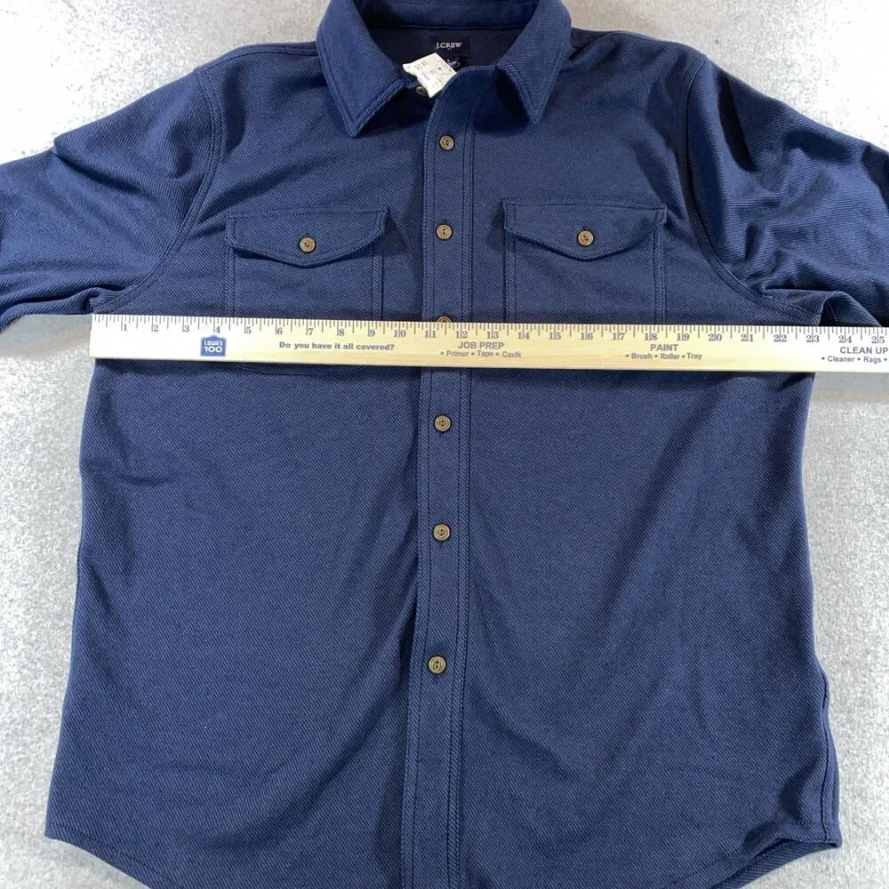 J. Crew Men's Double-Knit Work Shirt Jacket Navy Size L Workwear Utility NWT
